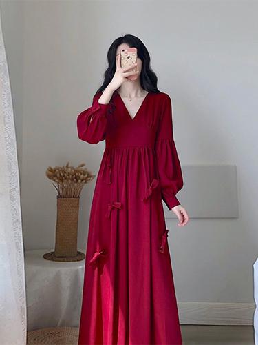 女装2021春秋季新款法式复古宫廷仙女温柔风森系新年