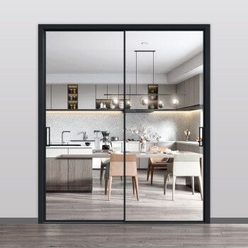 欧贝迪厨房推拉门卫生间门阳台推拉门客厅隔断移门极窄简约钛镁合金