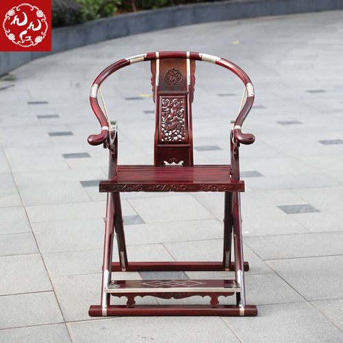 檀头把交椅椅中式客厅休闲椅仿古靠背实木家具古典 小叶明式交椅