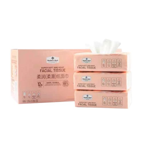 member"s mark抽纸山姆member's mark柔润纸面巾100抽x12包