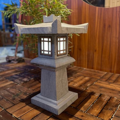 摆件日式草坪灯仿古中式造景户外园林景观青石太阳能装饰庭院石灯