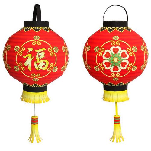 纸模型制作diy手工作业益智玩具 新年装饰春节大红灯笼3d立体折纸