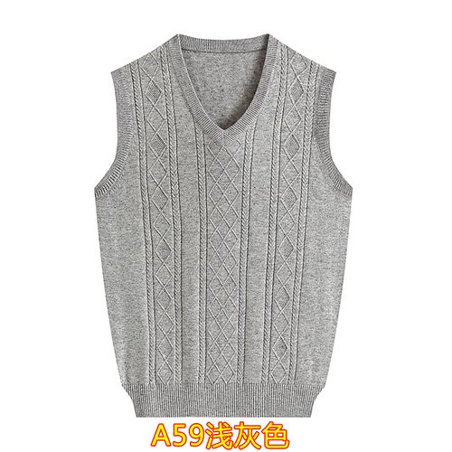 羊毛背心男马甲男冬季韩版v领无袖鸡心领针织马夹坎肩秋冬保暖男士