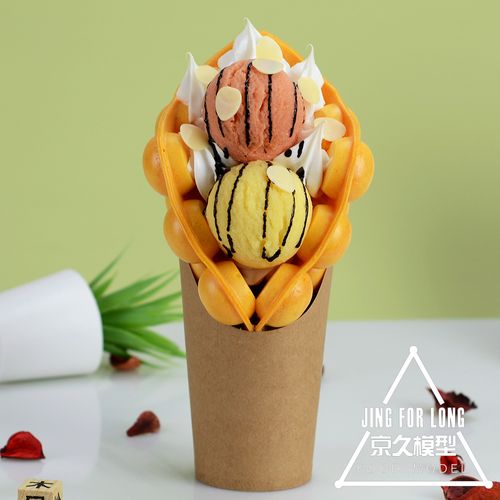 香港仿真鸡蛋仔食品模型模具样品冰淇淋球杏仁鸡蛋仔模型假样