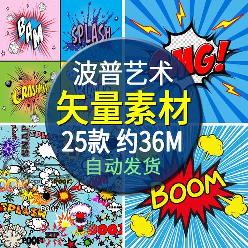 卡通波普艺术漫画爆炸对话框背景海报广告标题图案设计矢量图素材