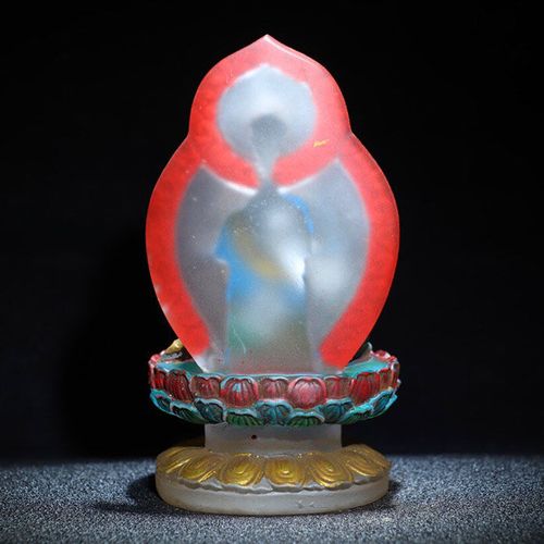 【祖传真品】民间古玩古董收藏古法描金老琉璃摆件如来佛供像