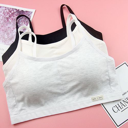 女孩发育期小背心女内衣细带透气少女高中学生胸垫薄款文胸奥美芬