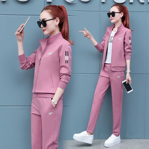 女士卫衣女春秋薄款潮2021新款女装秋装时尚三件套运动服套装外套