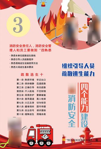 m766企业单位消防知识宣传四个能力建设450展板喷绘海报印制4-3