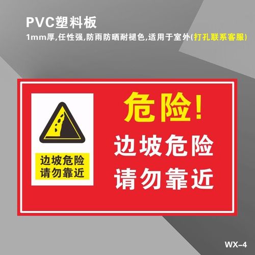 工地施工安全标识牌危险区域警示牌当心基坑沉淀池泥浆池临边边坡