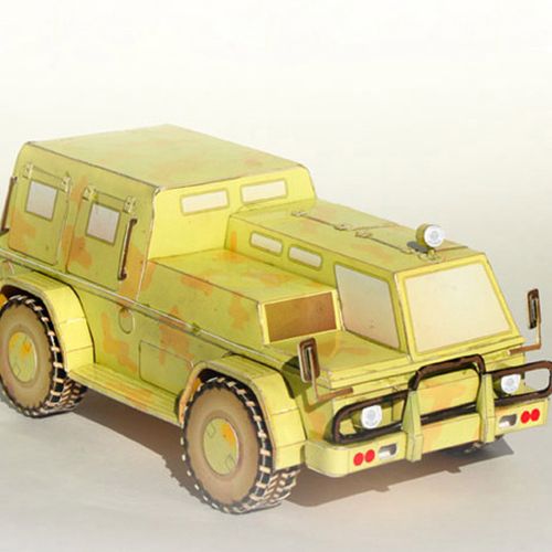 纸模制作册diy手工作业益智玩具 仿真汽车装甲车3d立体军事纸模型