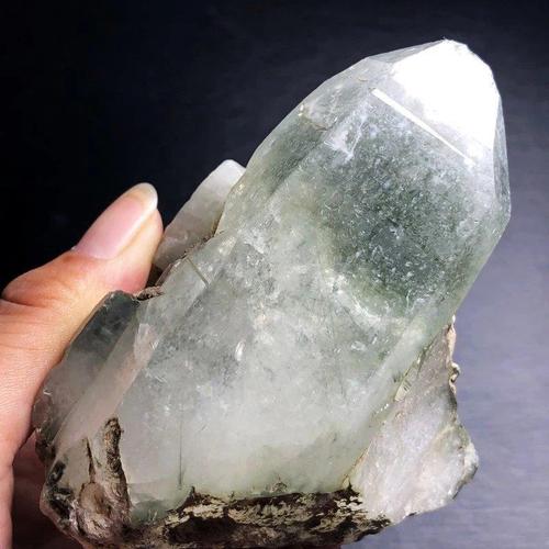 天然巴西斯坦 绿幽灵水晶柱标本原石 喜马拉雅水晶原石