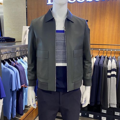 21专柜新款bosssunwen正品直营春秋男装皮衣真皮外套113217086058