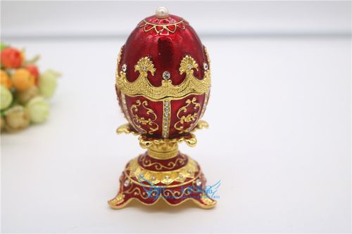 俄罗斯锡金属工艺品浮雕彩蛋音乐盒摆件家居饰品八音盒法贝热彩蛋
