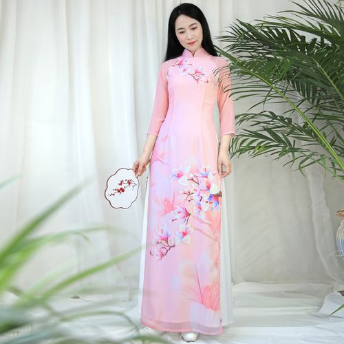 花掌门茶服文艺中国风女装中式禅服女越南奥黛改良旗袍仙女连衣裙
