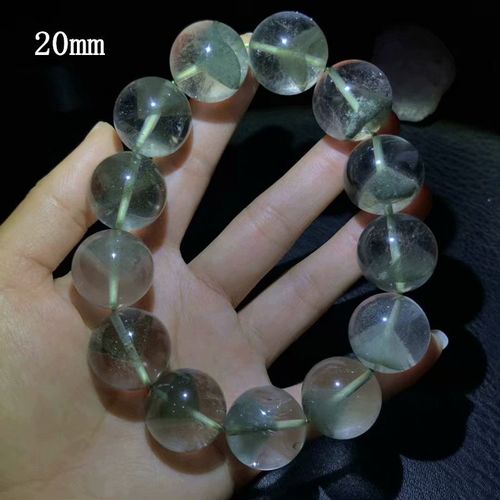 一物一图天然异像水晶绿幽灵金字塔20mm大颗粒手链男款招财