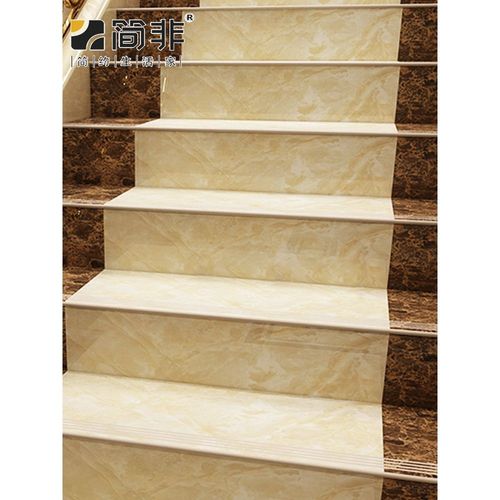 楼梯踏步砖定制台阶地砖挡板梯级板一体式仿大理石防滑耐磨瓷砖