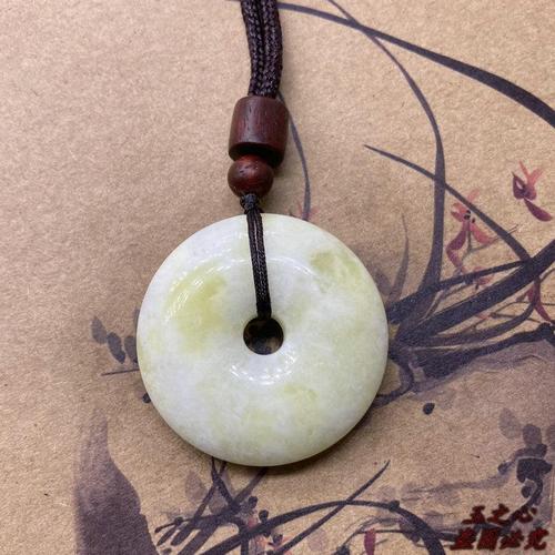 天然玉石吊坠蓝田玉平安扣玉挂件男女款项坠玉扣配饰腰坠毛衣链
