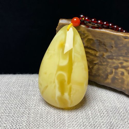 天然琥珀蜜蜡吊坠俄料妖花蜜蜡谁低挂坠金白蜜原矿全品已证书