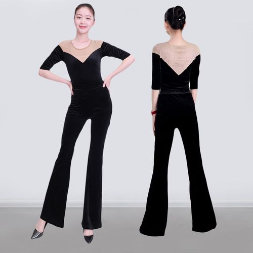 刘芳形体训练服装女金丝绒优雅仪态导师服形体服套装2021年新款