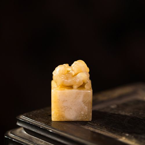 清代寿山石双狮钮印章老物件古董收藏文房用品天然寿山石印章图章