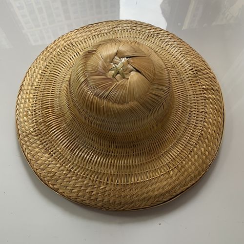 青衣麻相竹编中山帽子男士大圆手工竹编草帽遮阳劳保帽钓鱼帽舞蹈装饰