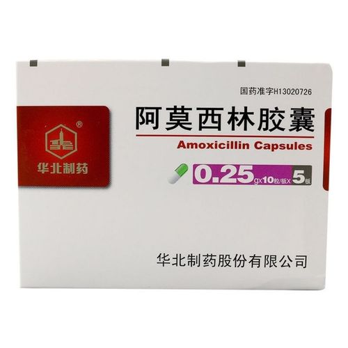 华北制药 阿莫西林胶囊 0.25g*50粒/盒 鼻窦炎 咽炎