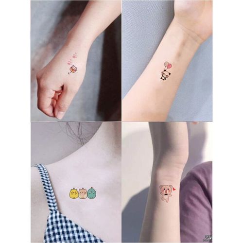 桑雀纹身贴防水女彩色可爱图案小清新网红ins风泫雅仙女贴纸50张