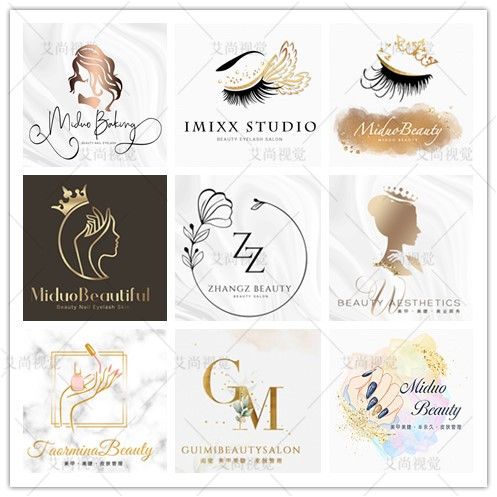 原创美甲店logo设计纹眉半永久店铺店标店名工作室门头logo定制作