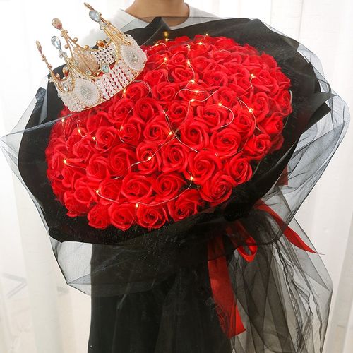 七夕情人节单支香皂玫瑰花女友教师母亲浪漫生日礼物