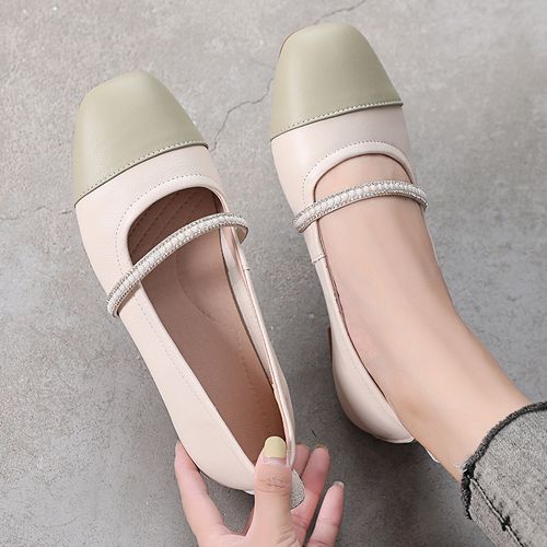 2021新款春夏季真皮平底鞋中年妈妈鞋女士皮鞋软底浅口单鞋女鞋子