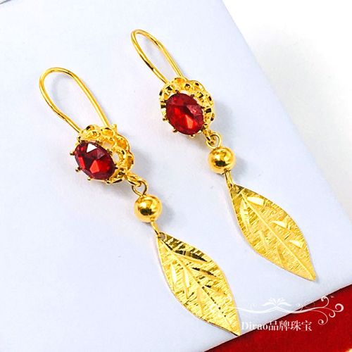 越南沙金耳饰品女款假纯仿真黄金饰品耳钉耳环耳坠耳