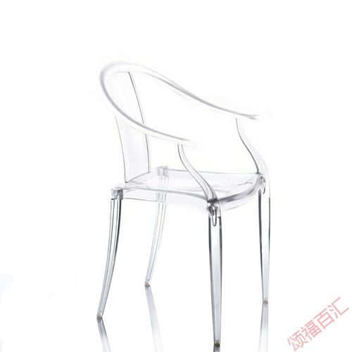 制透明餐椅塑料水晶椅亚克力子网红创意时尚靠背新中式太师椅子 透明