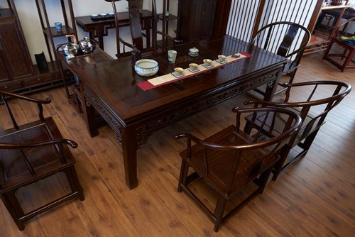 汉唐实木茶桌 黑檀木花梨 红木古典家具 大祥龙茶台 仿明宋清家具