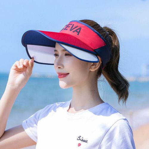 适合长脸女生的帽子女夏季遮阳防晒鸭舌帽大沿遮脸骑车空顶太阳帽