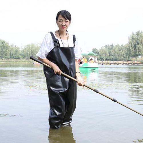 下水裤摸鱼钓鱼裤下水加厚防水连体捕鱼全身水衣涉水耐磨橡胶半身钓鱼