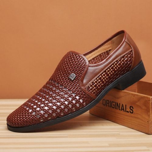 新款秋季男士皮凉鞋正品真皮商务正装凉鞋男牛皮镂空