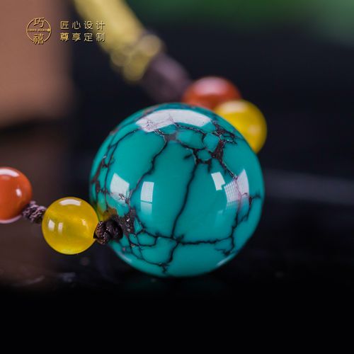 巧禧(珠宝)湖北十堰原矿绿松石圆珠散珠配珠锁骨珠项链吊坠配饰