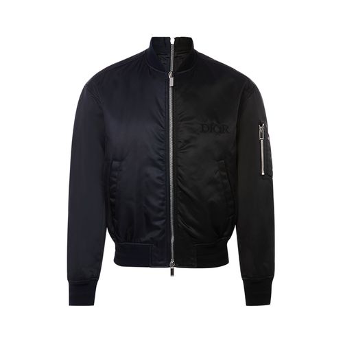 dior homme 深蓝色/黑色休闲拉链款小立领男士夹克外套