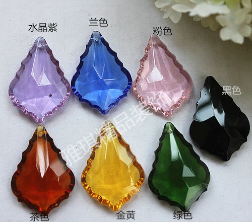 diy水晶珠帘吊坠帘珠水晶灯挂件散珠吊顶装饰帘巴洛克叶枫叶吊坠