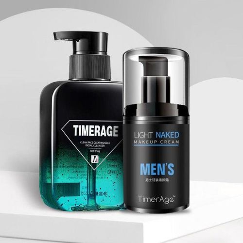 timerage男士洗面奶去除螨虫控油祛痘去黑头专用洁面乳护肤品套装
