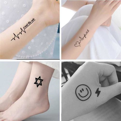 持久韩国字母仿真性感刺青英文遮痕纹身贴纸花臂(默认 30张不重复g款)