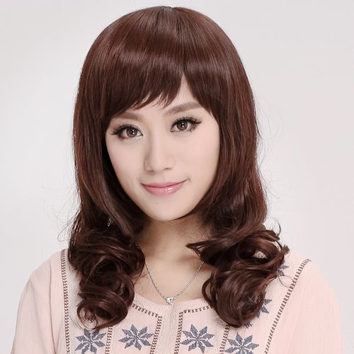 定制化疗光头女假发长卷发全头套中年士中长卷发套逼真自然全头发套