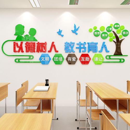 教师办公室文化墙贴画学校会议教室背景墙布置装饰教育机构培训班