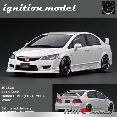 预1:18 ig-model本田思域honda civic fd2 typer仿真汽车模型摆件