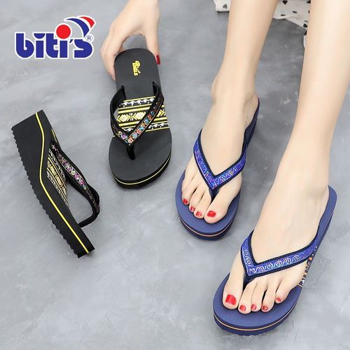 人字拖女外穿时尚沙滩鞋海边凉拖坡跟厚底夹脚中跟越南平仙女拖鞋