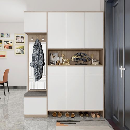 家用门口鞋柜大容量收纳玄关柜储物柜进门鞋柜一体靠