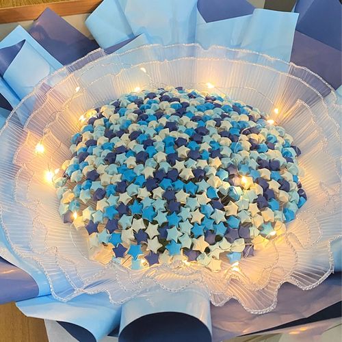 做星星花束的材料手叠手折全套diy自制网红星星纸ins礼物满天星