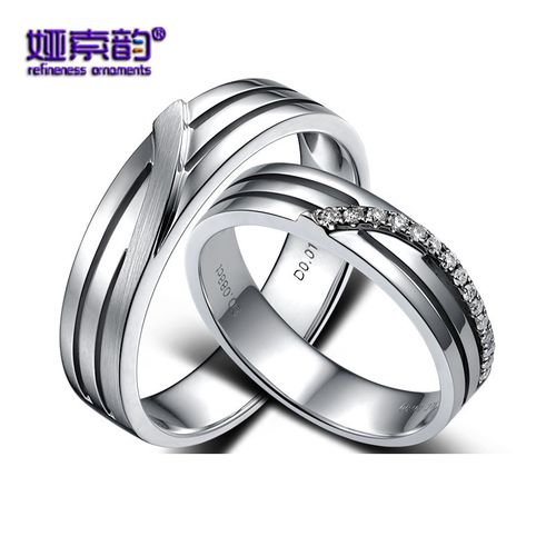 娅索韵网红新款18k金结婚对戒男女情侣戒指內520一生一世浪漫礼物