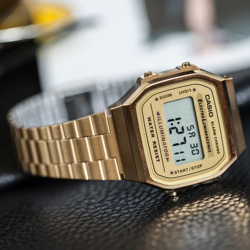 卡西欧casio手表小金表方块复古电子男表女表a168wg-9w/la680wga